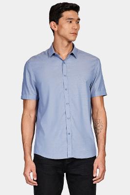 Camisa Aramis Regular Tricoline Ft Fl Azul