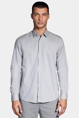 Camisa Aramis Slim Fil a Fil Antilia Cinza