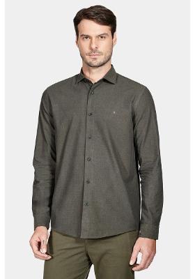 Camisa Aramis Slim Actually Liso Verde Militar