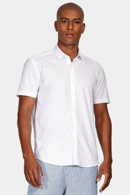 Camisa Aramis Slim Tricoline Stretch Liso Branco