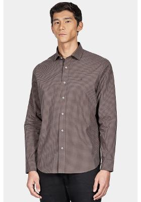 Camisa Aramis Manga Longa Regular Algodão Castor Com Café