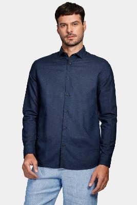 Camisa Manga Longa Move Regular Linho Algodão Martinelli Marinho