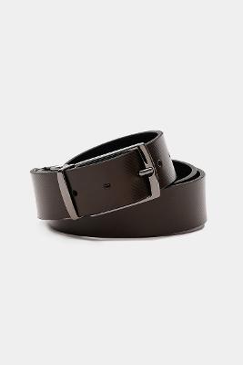 Cinto Dupla Face Estampado 35mm Out Café Com Preto