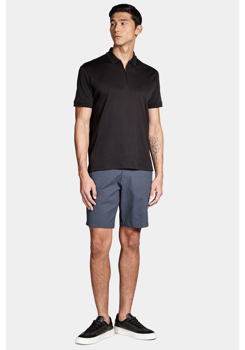 Polo Aramis Manga Curta Malha Dupla Pima Preto - 2