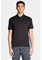 Polo Aramis Manga Curta Malha Dupla Pima Preto - 1