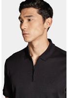 Polo Aramis Manga Curta Malha Dupla Pima Preto - 3