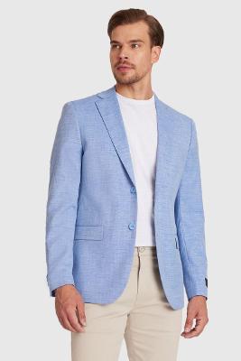 Paleto Texturizado Super Slim Azul Claro