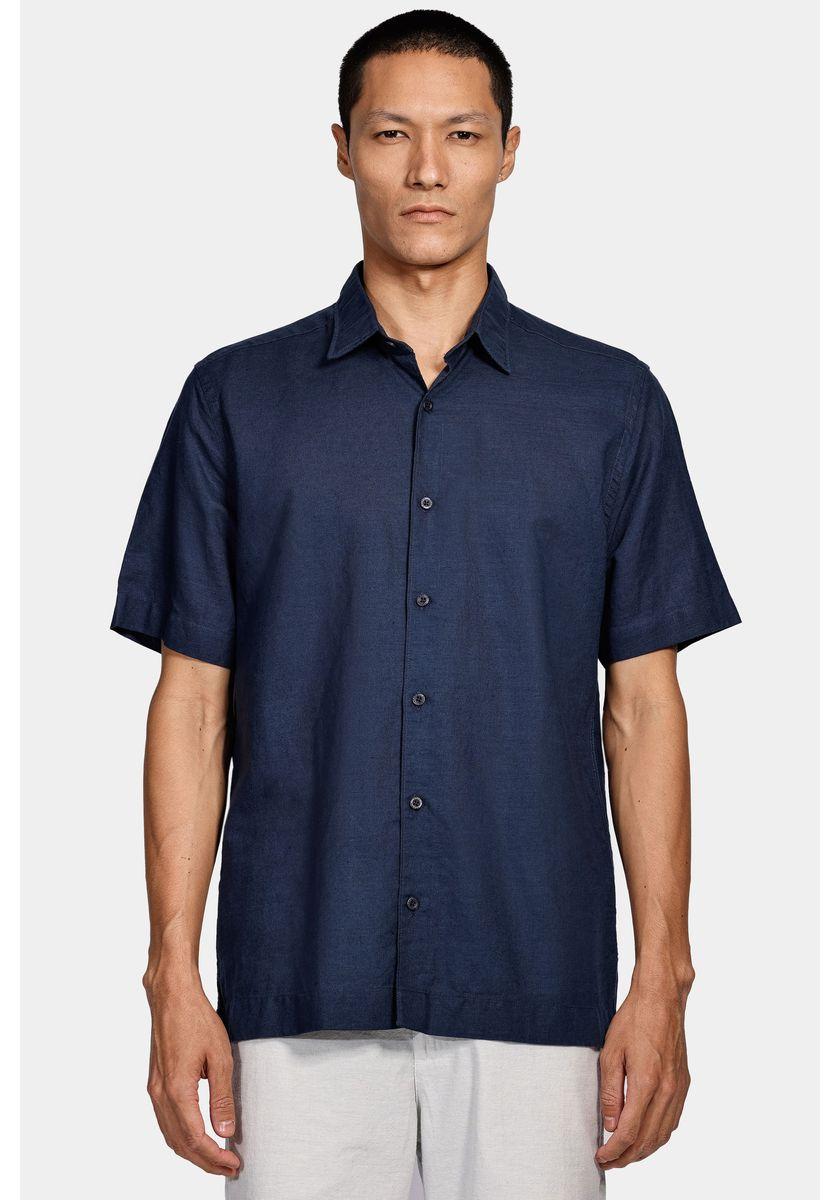 Camisa Aramis Manga Curta Regular Linho Martinelli Marinho - 1