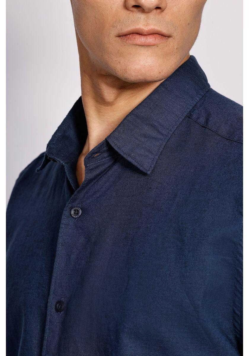 Camisa Aramis Manga Curta Regular Linho Martinelli Marinho - 3