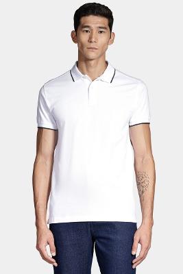 Polo Classic 1 Friso Branco Com Marinho