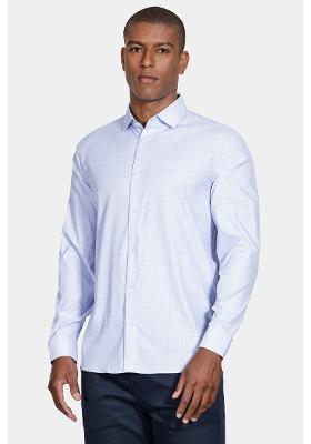 Camisa Aramis Manga Longa Regular Tech Flex Azul Com Marinho