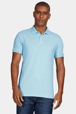 Polo Aramis Piquet Moline Frisos Textura Azul Turquesa