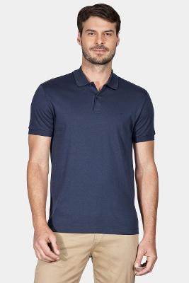 Polo Interlock Pima Marinho
