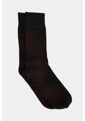 Un Meia Cano Longo Preto Com Marrom