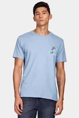Camiseta Aramis Lírio Listras Azul Oceano