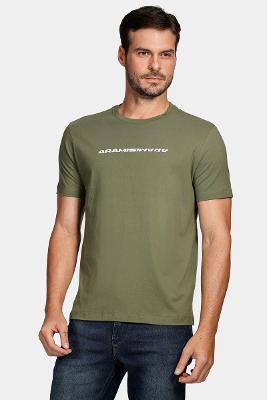 Camiseta Aramis Bold Espelhado Verde Folha Seca