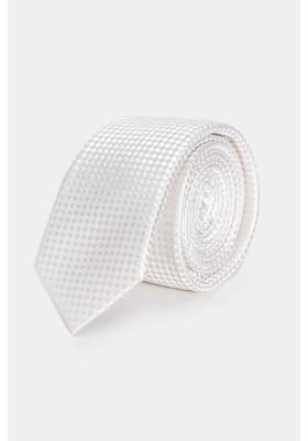 Gravata Aramis Jacquard Seda Checkers Branco