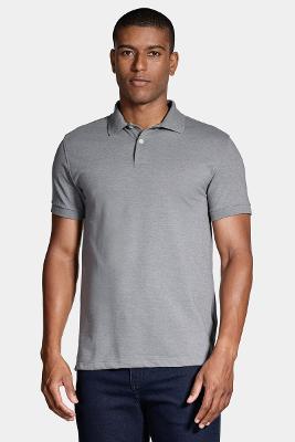 Polo Piquet Mescla Cinza Grafite