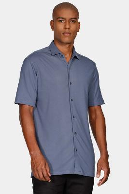 Camisa Manga Curta Cosmo Regular Malha Liquid Repeller Azul Índigo