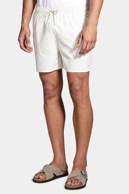 Shorts de Elástico Liso Maquinetado Branco Osso