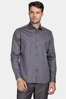 Camisa Aramis Manga Longa Slim de Stretch Chumbo