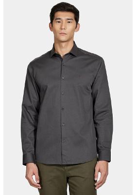 Camisa Aramis Regular Tricoline Maquinetada Fio 40 Chumbo