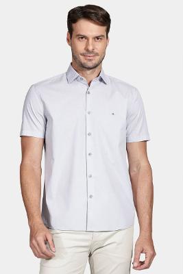 Camisa Aramis Regular Fil a Fil Cinza Claro