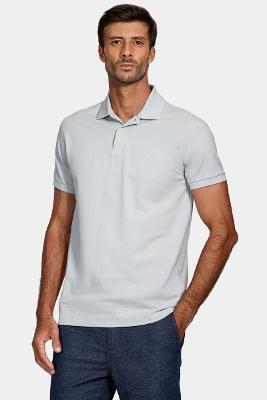 Polo Básica Piquet Cinza Prata