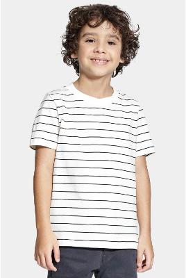 Camiseta Aramis Algodão Listrada Navy Off White Com  Navy