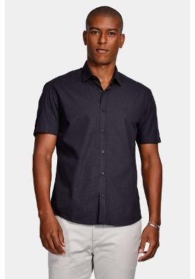 Camisa Aramis Manga Curta Cosmo Slim Tricoline Micro Xadrez