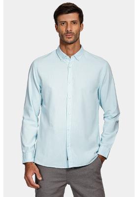 Camisa Aramis Manga Longa Slim Oxford Planalto Azul Piscina