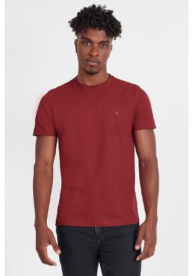 Camiseta Malha Gola Careca Básica Bordeaux 111