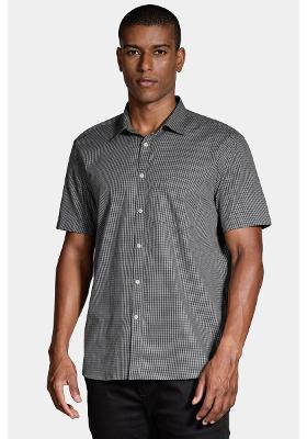 Camisa Regular Xadrez Damero Verde Salvia Com Preto