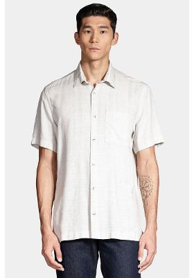 Camisa Manga Curta Move Regular Rústica Maquinetada Com Bolso Cáqui