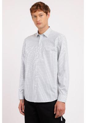Camisa Manga Longa Icon Regular Collab Alexandre Herchcovitch Xadrez Branco Com Preto