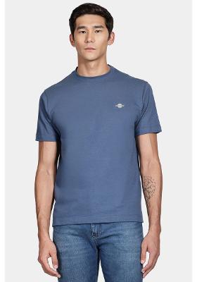 Camiseta Manga Curta Patch Azul Alumínio