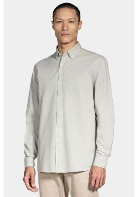 Camisa Manga Longa Move Slim Oxford Button Down Planalto Verde Folha