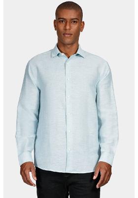 Camisa Manga Longa Move Regular Linho Algodão Martinelli Azul Piscina