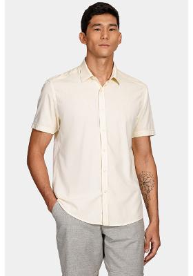 Camisa Manga Curta Slim Boa Vista Amarelo Claro