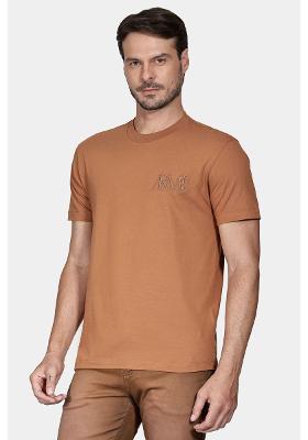 Camiseta Aramis Bordado Caramelo