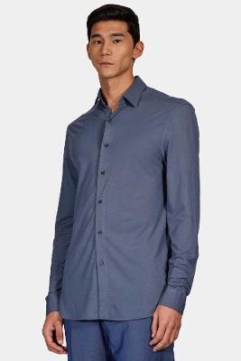 Camisa Aramis Manga Longa Malha Liquid Repeller Azul Índigo