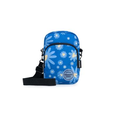 Bolsa Transversal Feminina Margaridas Azul