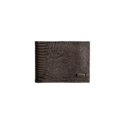 Carteira Masculina de Couro Lezard Café