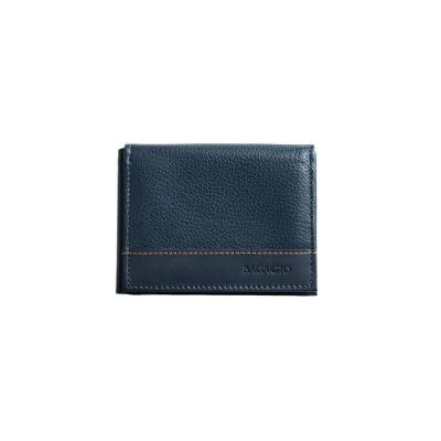 Carteira Masculina de Couro Aba e Porta Cartão Orange Azul