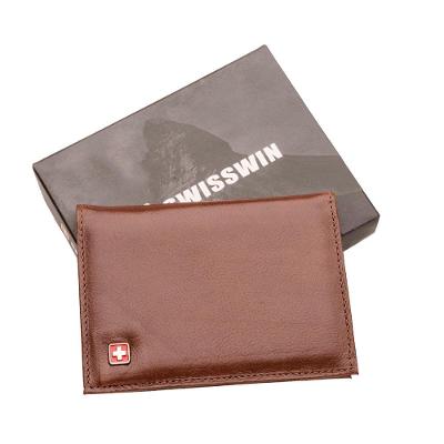 Carteira Masculina de Couro Suissewin Café