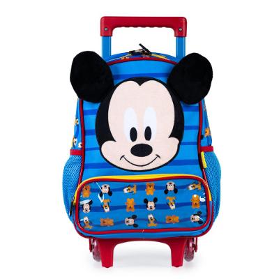 Mochila Escolar Masculina de Rodinhas Mickey Baby Azul