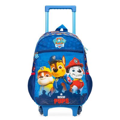 Mochila de Rodinha Infantil Masculina Patrulha Canina Chase e Equipe Azul