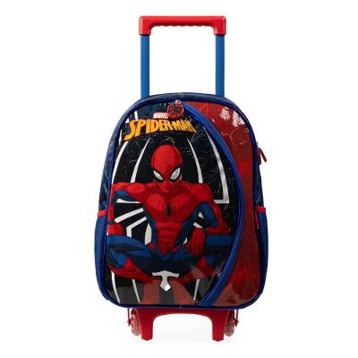 Mochila de Rodinha Infantil Masculina Homem Aranha Azul