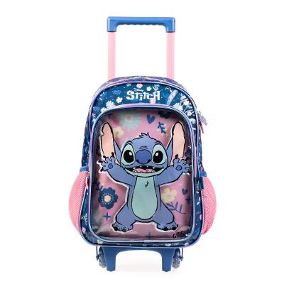 Mochila de Rodinha Infantil Feminina Stitch Azul