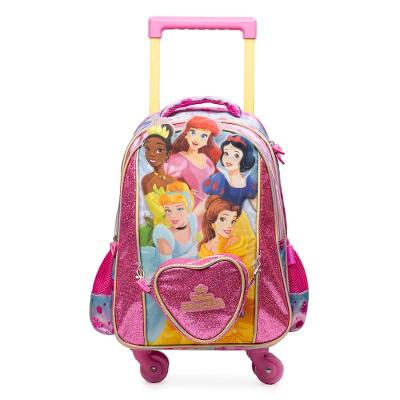 Mochila de 4 Rodinhas Infantil Feminina Princesas Rosa
